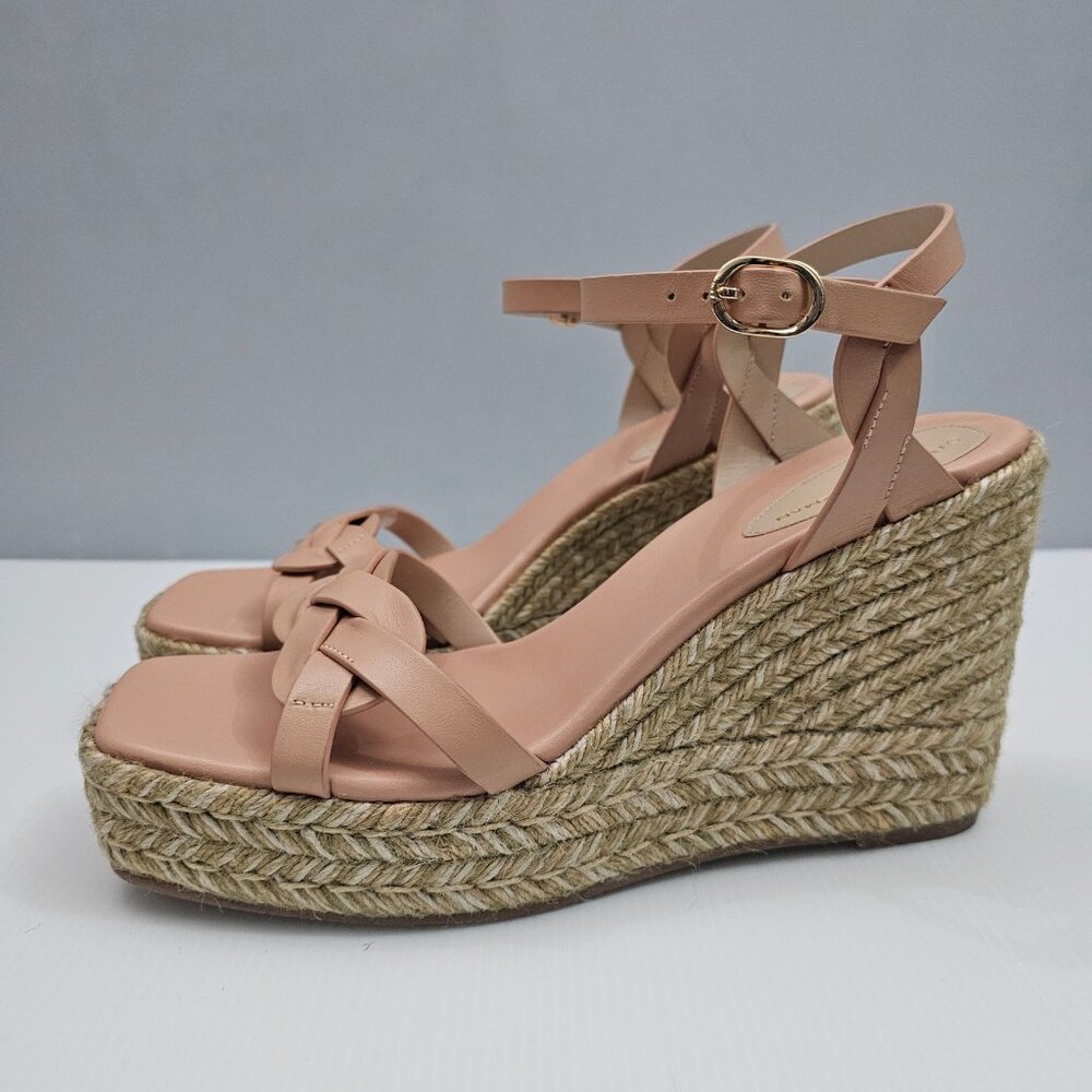 Stuart Weitzman Braida Max Espadrille Wedge Womens 9.5 Tan Leather Sandal Summer - Picture 15 of 15